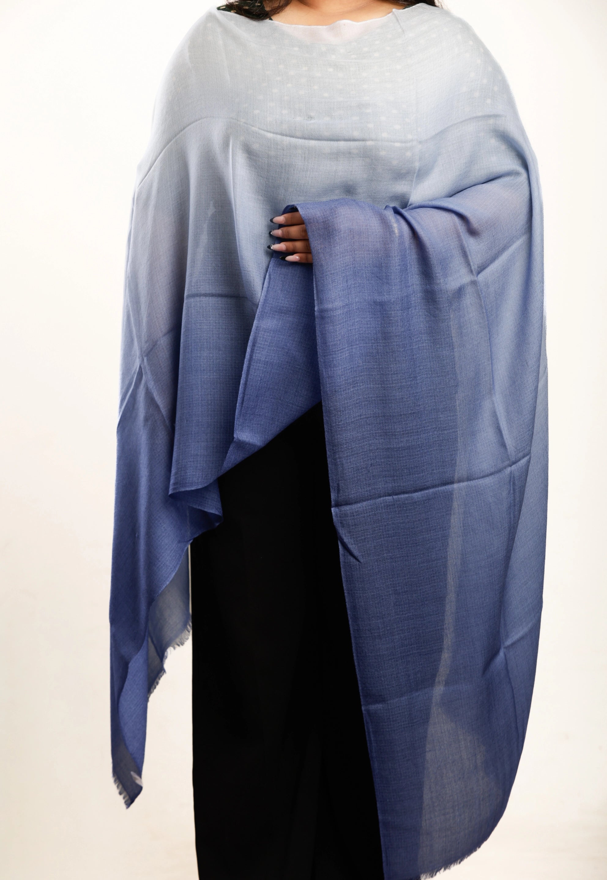 Artisan Merino Shawl – The Ice Blue Heritage Weave