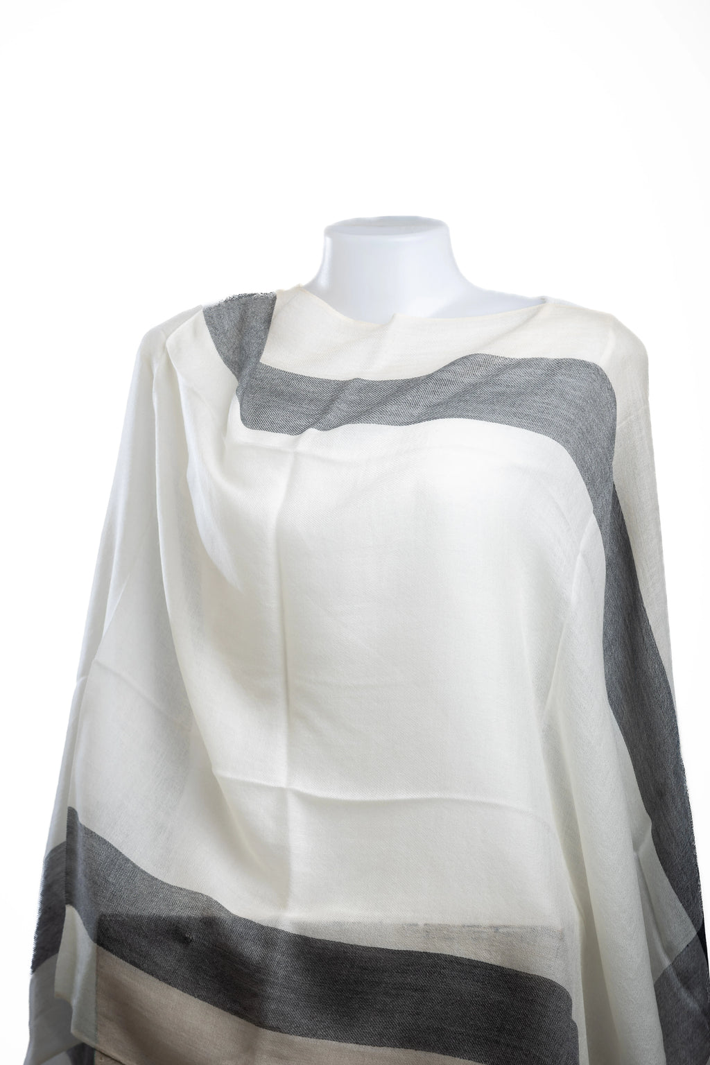 Artisan Merino Shawl – The Slate & Ivory Border Weave