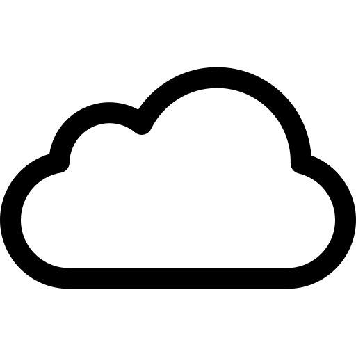 Black outline of a cloud on a white background
