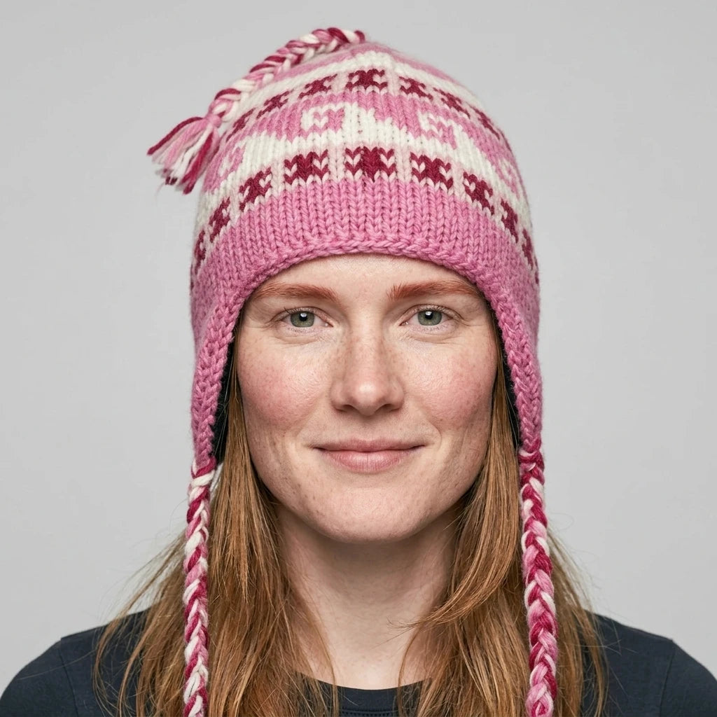 Earflap Beanie — On Model - Close-up Detail | Generated by Modelize